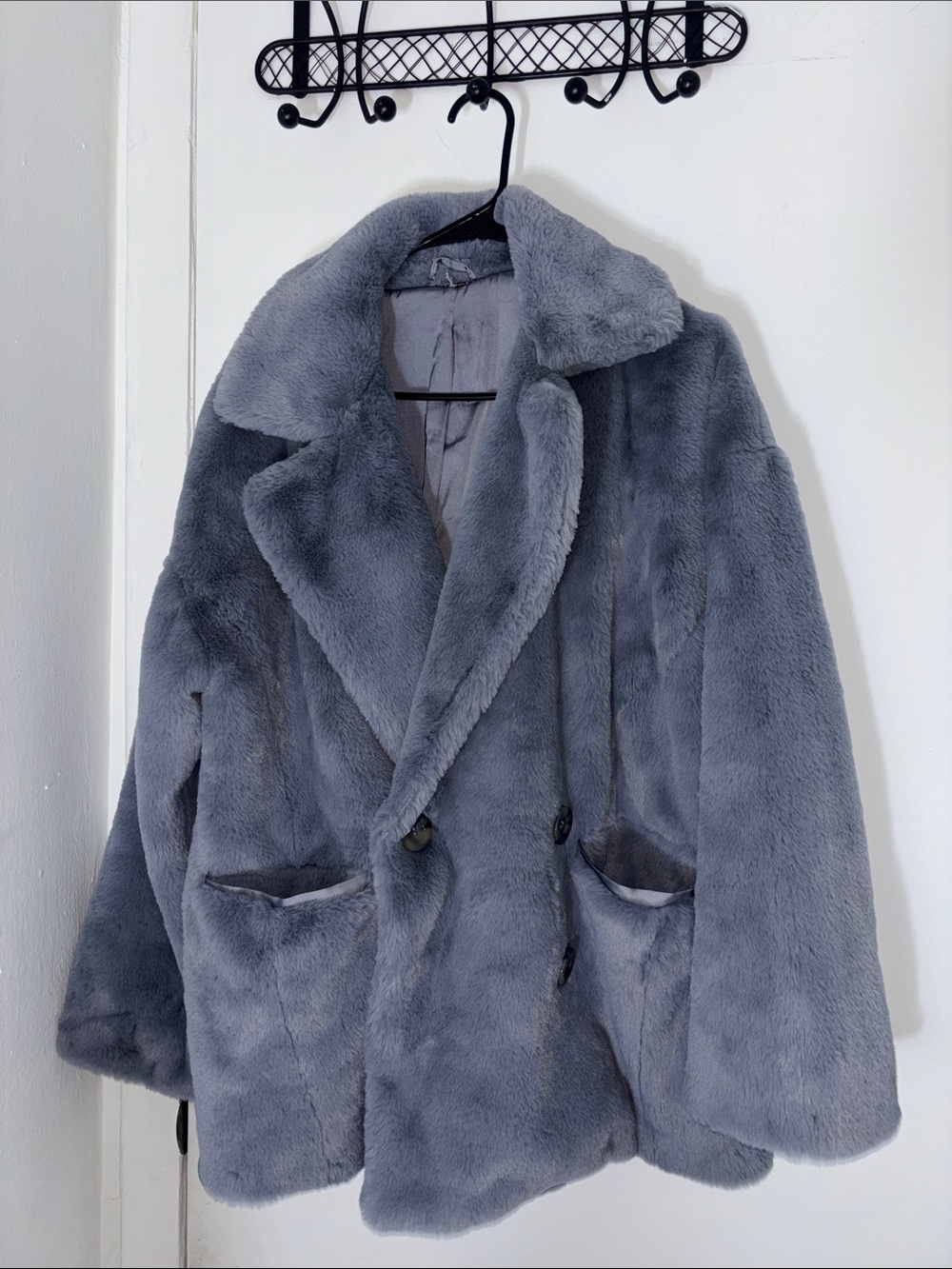 FREE PEOPLE Women's Plush Faux Fur Coat - Gray